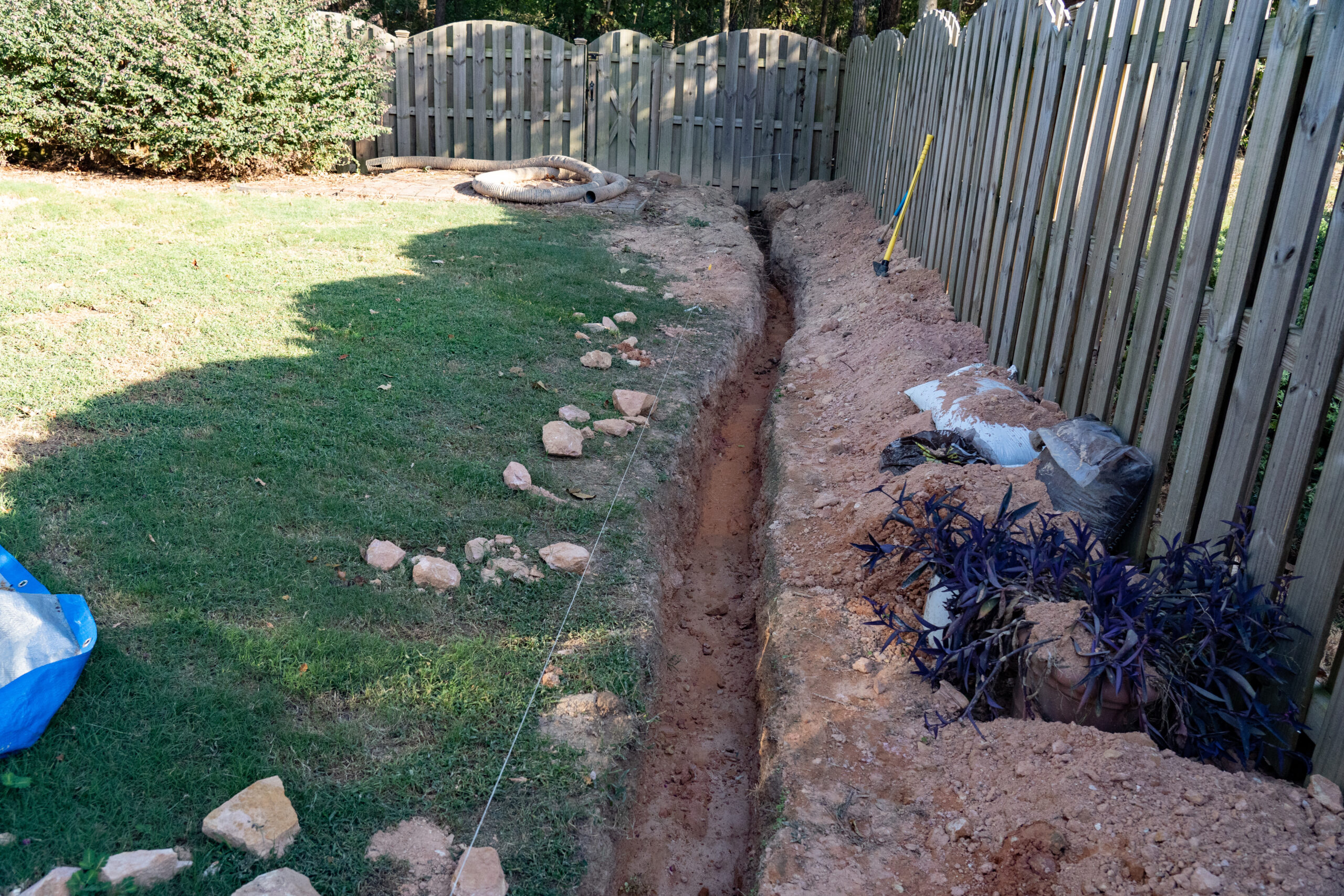 French drain being built